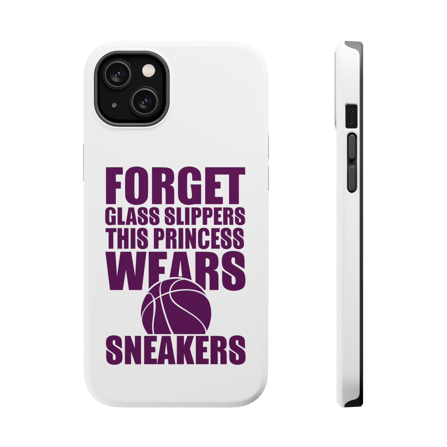 DistinctInk ToughCase for Apple iPhone, Compatible with MagSafe Charging - Forget Glass Slippers Princess Wears Sneakers