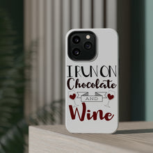 DistinctInk ToughCase for Apple iPhone, Compatible with MagSafe Charging - I Run on Chocolate and Wine