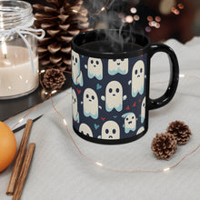 DistinctInk Black Coffee Mug - Skelephants and Ghostly Ghouls for Halloween