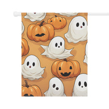 DistinctInk Garden & House Banner / Flag with Ghostly Skeleton Pumpkin Patch Design for Halloween