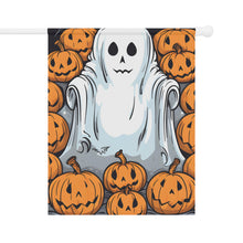 DistinctInk Garden & House Banner / Flag with Skeletal Ghostly Pumpkins Design for Halloween