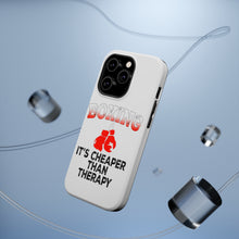 DistinctInk ToughCase for Apple iPhone, Compatible with MagSafe Charging - Boxing It's Cheaper Than Therapy
