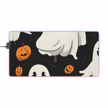 DistinctInk LED Gaming Mouse Pad with Ghost Skeleton Pumpkin Cartoon Design for Halloween