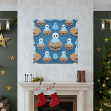 DistinctInk Canvas Wall Art with Ghost Skeleton Pumpkin Pattern for Halloween