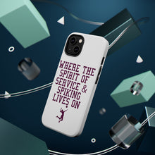 DistinctInk ToughCase for Apple iPhone, Compatible with MagSafe Charging - Spirit of Service & Spiking Lives On Tennis