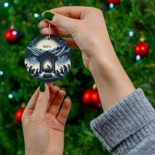 DistinctInk Hanging Ceramic Christmas Tree Ornament Charm with Gold String - Great Gift/Present - 2 3/4 inch Diameter - Isaiah 9:6 - Child is Born, Prince of Peace