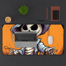 DistinctInk Desk Mat with Haunted Jack-O'-Skeleton Design for Halloween
