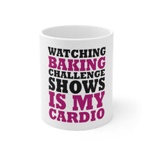 DistinctInk Glossy White Coffee / Tea Mug - Watching Baking Shows is My Cardio
