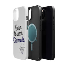 DistinctInk ToughCase for Apple iPhone, Compatible with MagSafe Charging - Born to Wear Diamonds