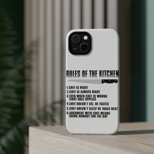 DistinctInk ToughCase for Apple iPhone, Compatible with MagSafe Charging - Rules of the Kitchen - Chef Is Right