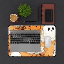 DistinctInk Desk Mat with Ghostly Skeleton Pumpkin Patch Design for Halloween