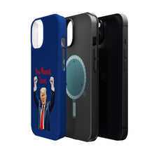 Dual Layer Tough Case for Apple iPhone, Compatible with MagSafe - Trump ‘You Missed, Loser’ Design & Blue Background