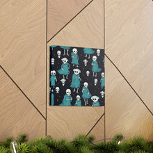 DistinctInk Canvas Wall Art with Haunted Skeleton Crew for Halloween