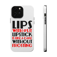 DistinctInk ToughCase for Apple iPhone, Compatible with MagSafe Charging - Lips Without Lipstick Cake Without Frosting