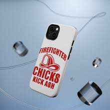DistinctInk ToughCase for Apple iPhone, Compatible with MagSafe Charging - Firefighter Chicks Kick ASH