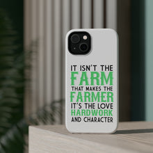 DistinctInk ToughCase for Apple iPhone, Compatible with MagSafe Charging - Hard Work & Character Make the Farmer