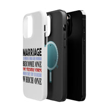 DistinctInk ToughCase for Apple iPhone, Compatible with MagSafe Charging - Marriage Trouble Starts