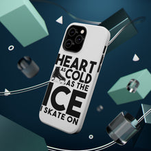 DistinctInk ToughCase for Apple iPhone, Compatible with MagSafe Charging - Heart as Cold as the Ice I Skate On