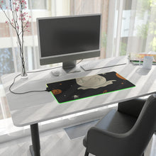 DistinctInk LED Gaming Mouse Pad with Spooky Skeleton Pumpkin Patch Design for Halloween