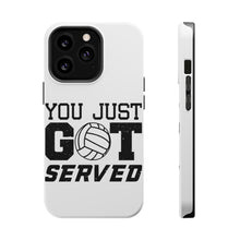 DistinctInk ToughCase for Apple iPhone, Compatible with MagSafe Charging - You Just Got Served Volleyball