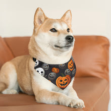 DistinctInk Adjustable Pet Banana Collar with Haunted Harvest Time Design for Halloween