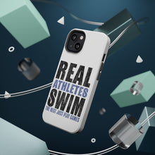 DistinctInk ToughCase for Apple iPhone, Compatible with MagSafe Charging - Real Athletes Swim Rest Play Games