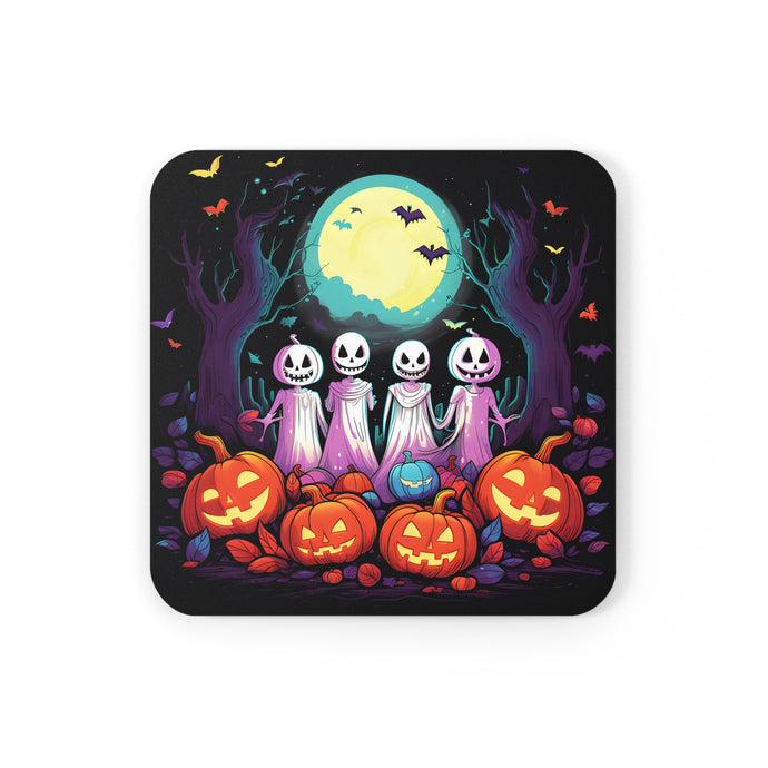 DistinctInk (Set of 4) Corkwood Coasters with Exploring the UnknownDesign for Halloween LGBTQ+ Pride