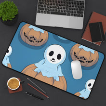 DistinctInk Desk Mat with Ghost Skeleton Pumpkin Pattern Design for Halloween