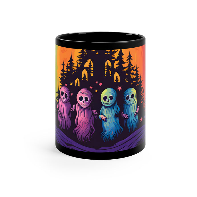 DistinctInk Black Coffee Mug - Discover Your True Path for Halloween LGBTQ+ Pride
