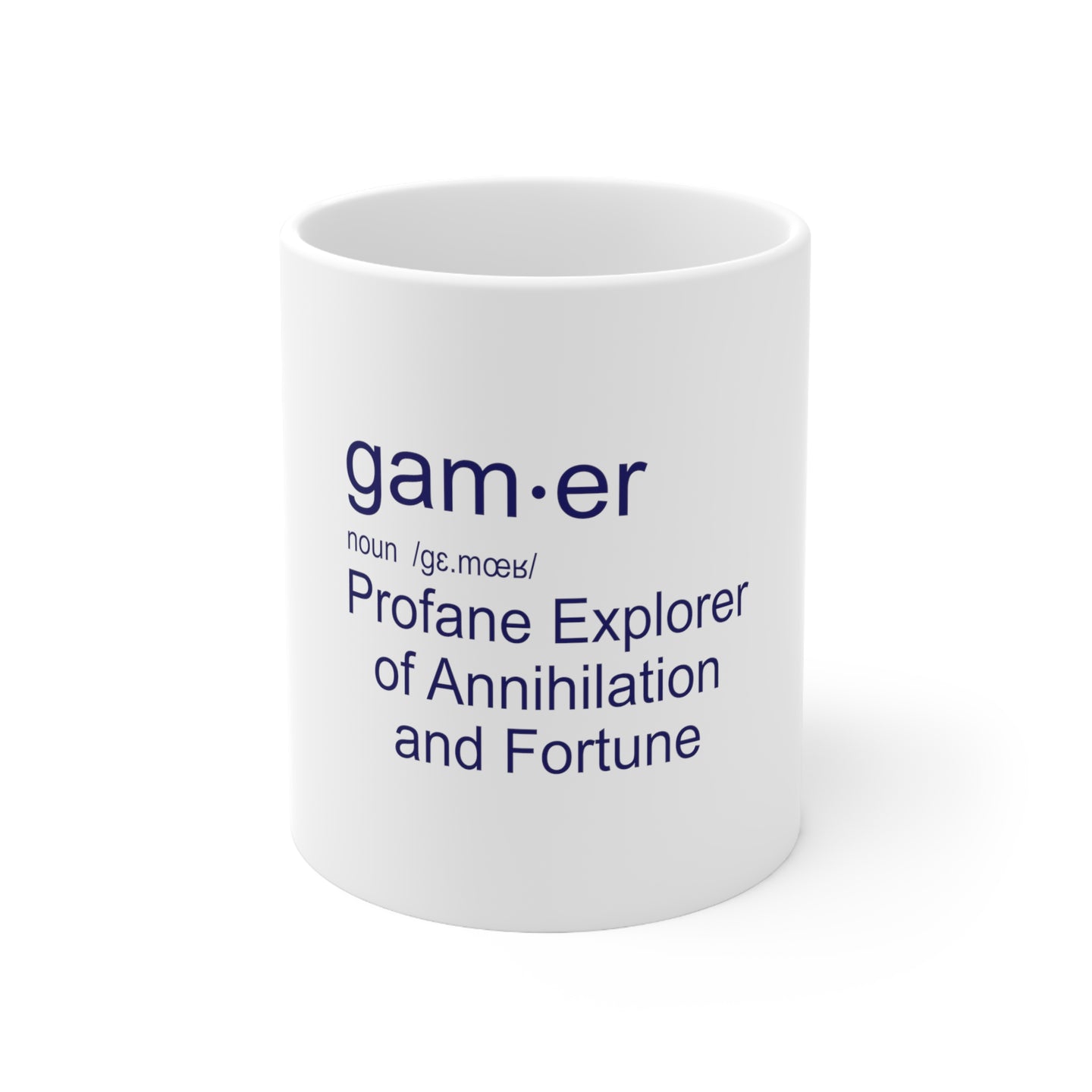 DistinctInk Glossy White Coffee / Tea Mug - Gamer Dictionary Definition Profane Explorer