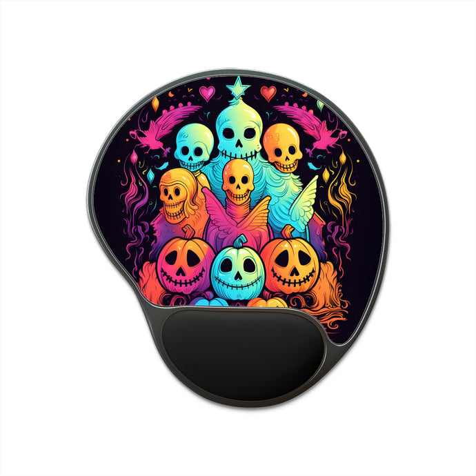 DistinctInk Mouse Pad with Wrist Rest  with The Joy of Connecting Design for Halloween  LGBTQ+ Pride