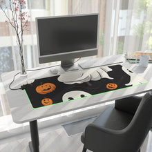 DistinctInk LED Gaming Mouse Pad with Ghost Skeleton Pumpkin Cartoon Design for Halloween