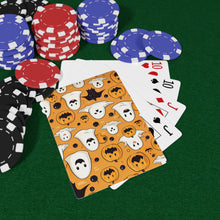 DistinctInk Playing Poker Cards with Ghoulish Bats and Pumpkins Design for Halloween