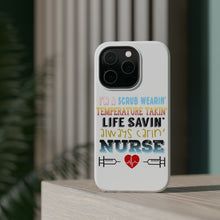 DistinctInk ToughCase for Apple iPhone, Compatible with MagSafe Charging - Scrub Wearing Temp Taking Life Saving Nurse