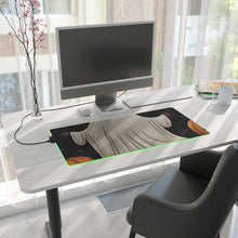 DistinctInk LED Gaming Mouse Pad with Ghastly Skeleton Pumpkin Design for Halloween