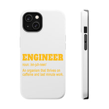 DistinctInk ToughCase for Apple iPhone, Compatible with MagSafe Charging - Engineer Definition - Caffeine and Last Minute