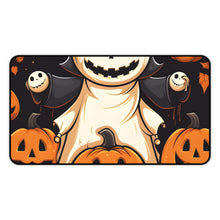 DistinctInk Desk Mat with Spooky Skeleton Pumpkin Patch Design for Halloween