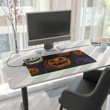 DistinctInk LED Gaming Mouse Pad with "Halloween Haunts and Pumpkin Pals" Design for Halloween