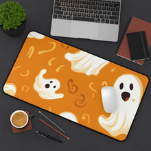 DistinctInk Desk Mat with Ghost Skeleton Pumpkin Pattern Design for Halloween