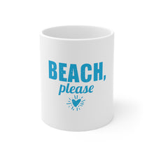 DistinctInk Glossy White Coffee / Tea Mug - Beach, Please