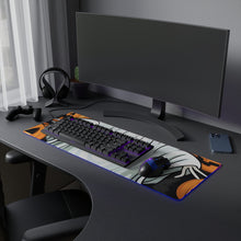 DistinctInk LED Gaming Mouse Pad with Ghost Skeleton Pumpkins Pattern Design for Halloween