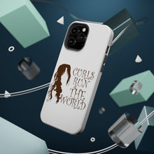 DistinctInk ToughCase for Apple iPhone, Compatible with MagSafe Charging - Curls Run the World