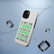 DistinctInk ToughCase for Apple iPhone, Compatible with MagSafe Charging - Hard Work & Character Make the Farmer