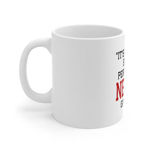 DistinctInk Glossy White Coffee / Tea Mug - It's Hard to Beat a Person Who Never Gives Up