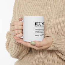 DistinctInk Glossy White Coffee / Tea Mug - Plumber Definition - Solves A Problem