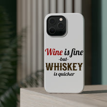 DistinctInk ToughCase for Apple iPhone, Compatible with MagSafe Charging - Wine is Fine But Whiskey is Quicker