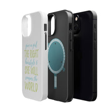 DistinctInk ToughCase for Apple iPhone, Compatible with MagSafe Charging - Girls With Right Hairstyle Will Conquer the World