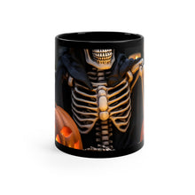 DistinctInk Black Coffee Mug - Skellington's Spooky Soiree for Halloween