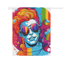 DistinctInk Garden & House Banner Flag with Leading with Courage and Grace Design for LGBTQ+ Pride