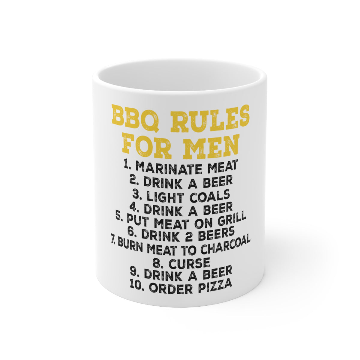 Glossy White Coffee / Tea Mug - BBQ Rules for Men
